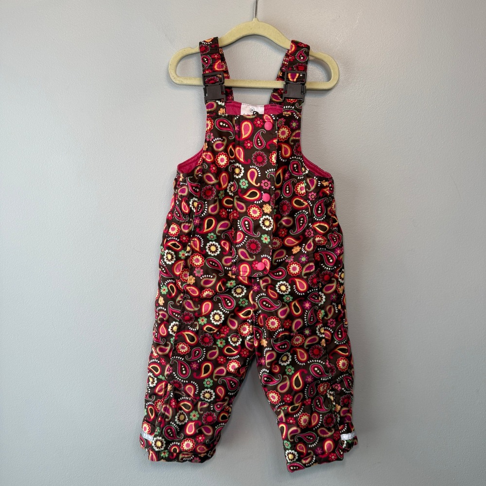 Hanna Andersson Kids Snow Bib Overalls Paisley Print Size 80 (18-24 months)